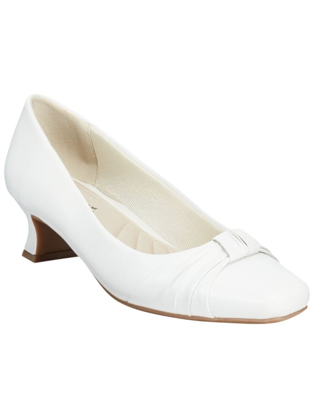 NWT Easy Street Womens Waive Sinched Block Heel Pump WAIVE White 11M